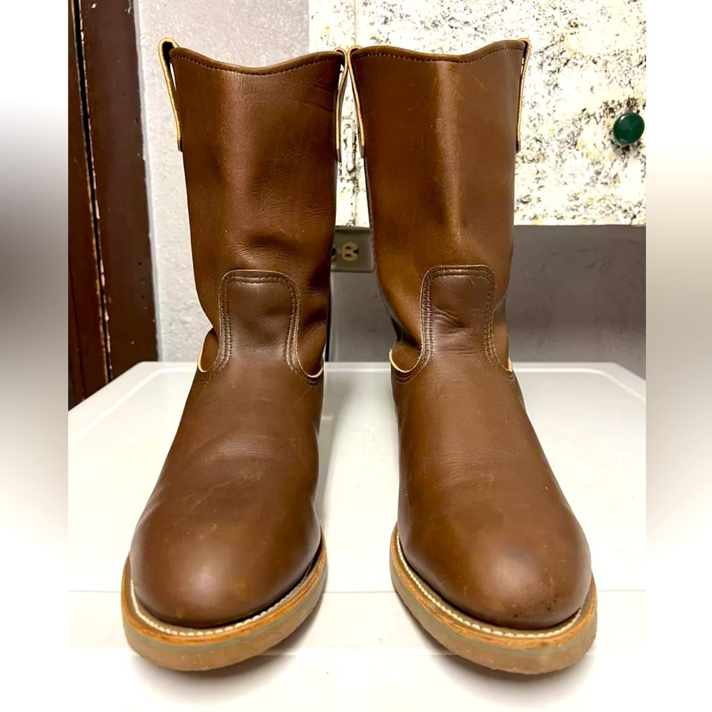 Red Wing 2265 Nailseat Pull on Work Boots Steel Toe Leather sz 12 D Cowboy